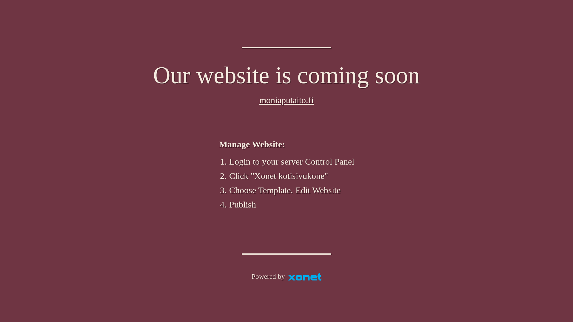 website screenshot of https://moniaputaito.fi/