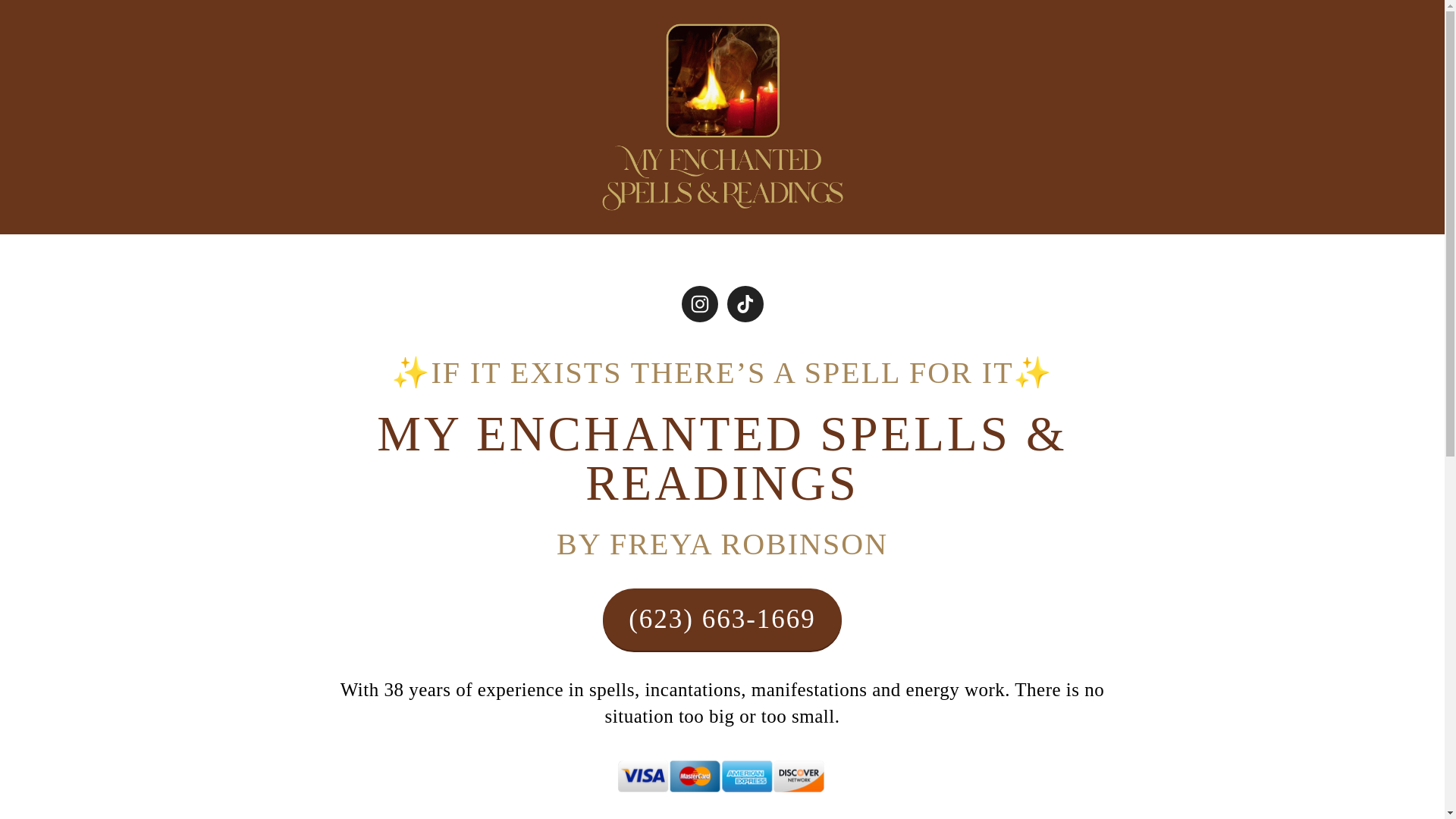 website screenshot of https://myenchantedspells.com/