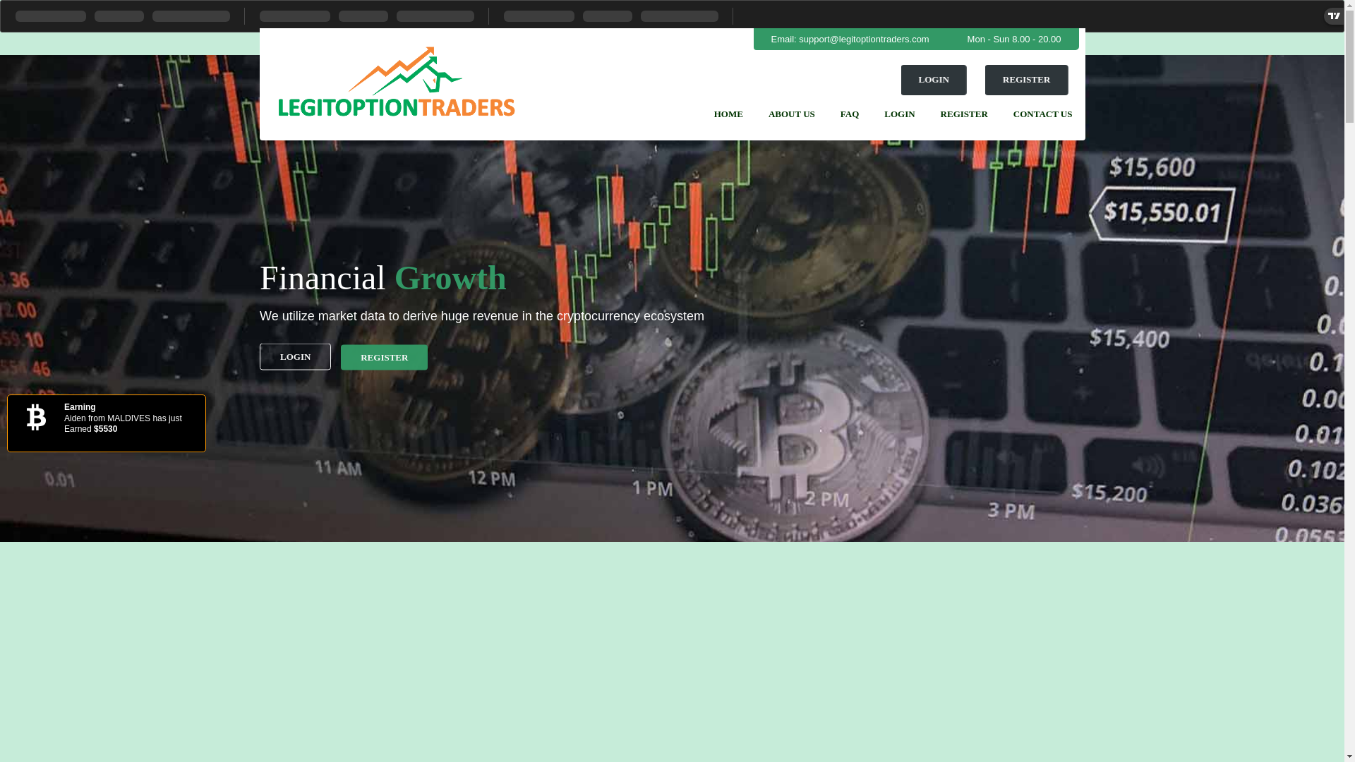 website screenshot of http://www.legitoptiontraders.com
