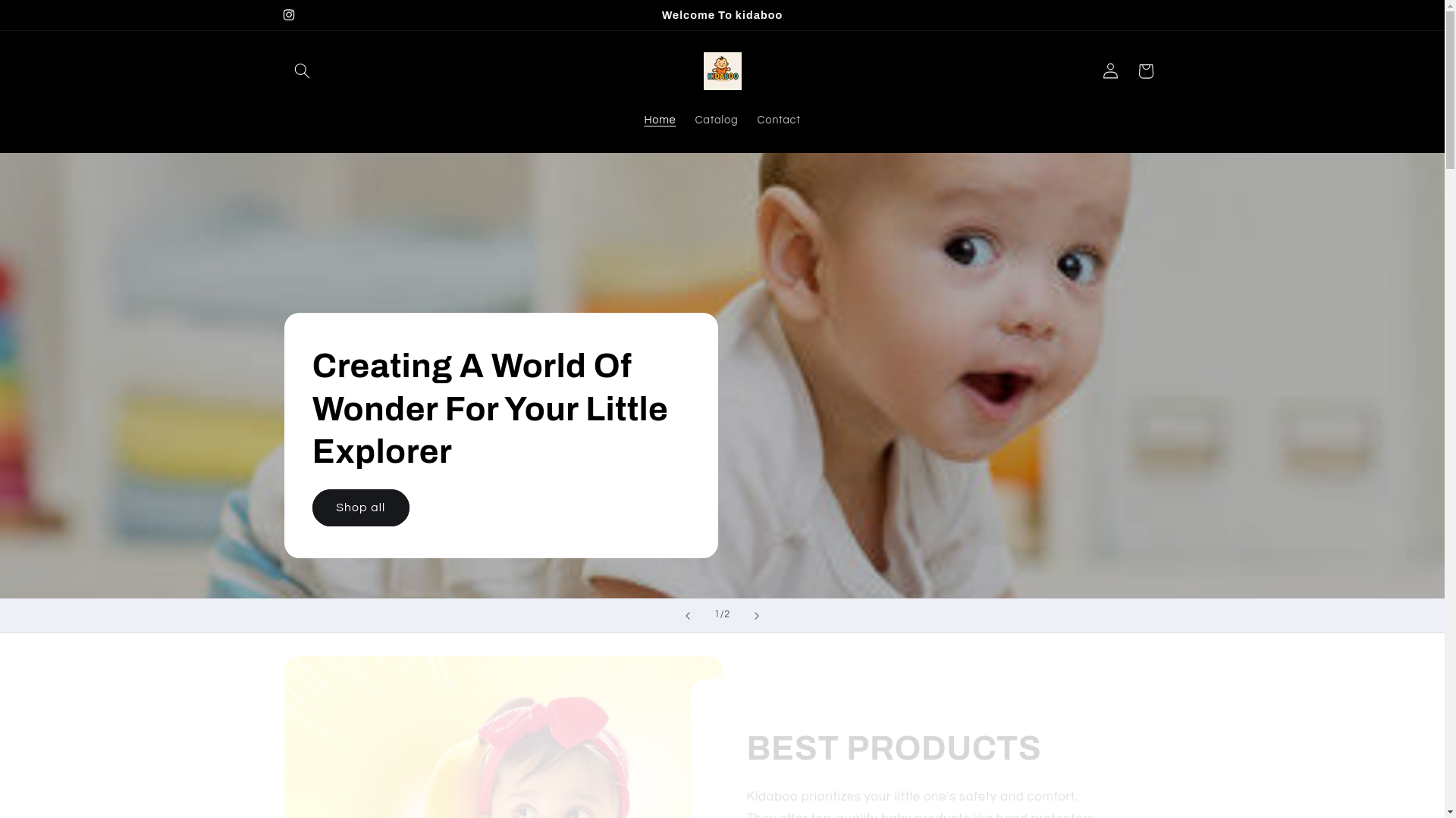 website screenshot of https://kidaboo.shop/