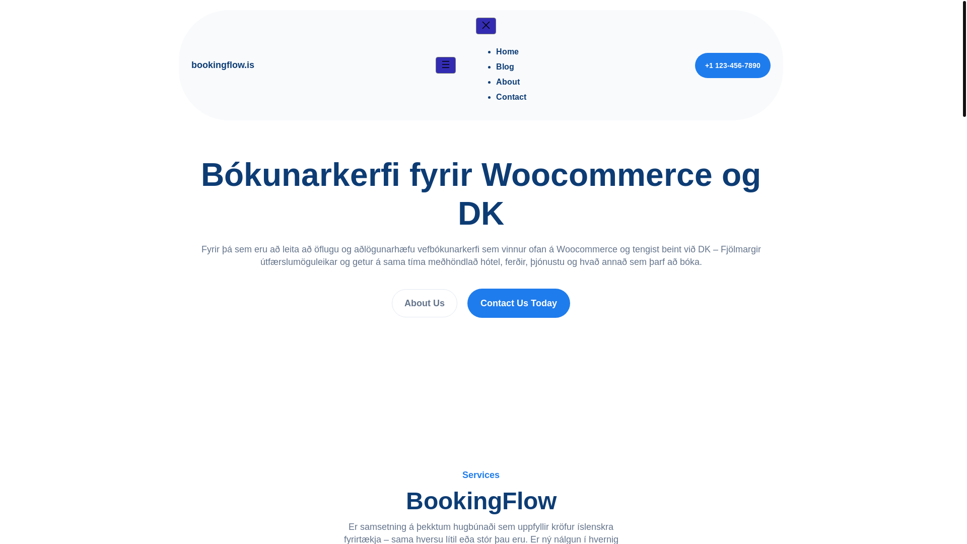 website screenshot of https://bookingflow.is/