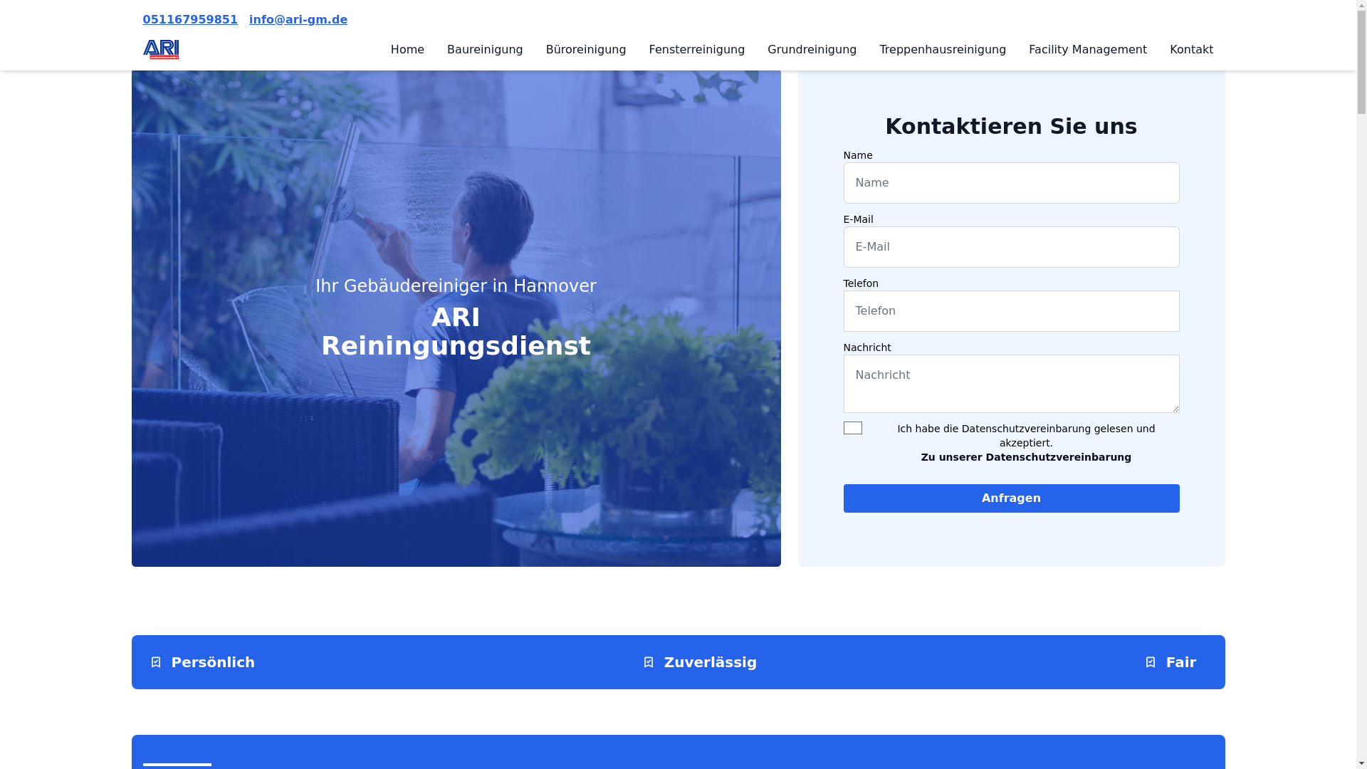 website screenshot of https://ari-gebaudemanagement.pages.dev/