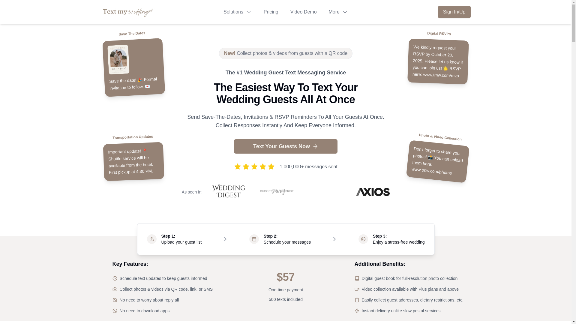 website screenshot of https://text-my-wedding-2.pages.dev/