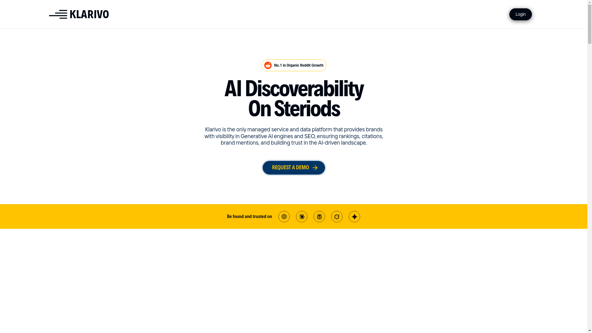 website screenshot of https://klarivo-ai.com/