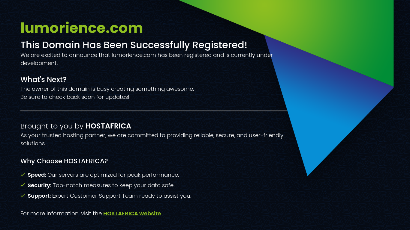 website screenshot of https://lumorience.com/