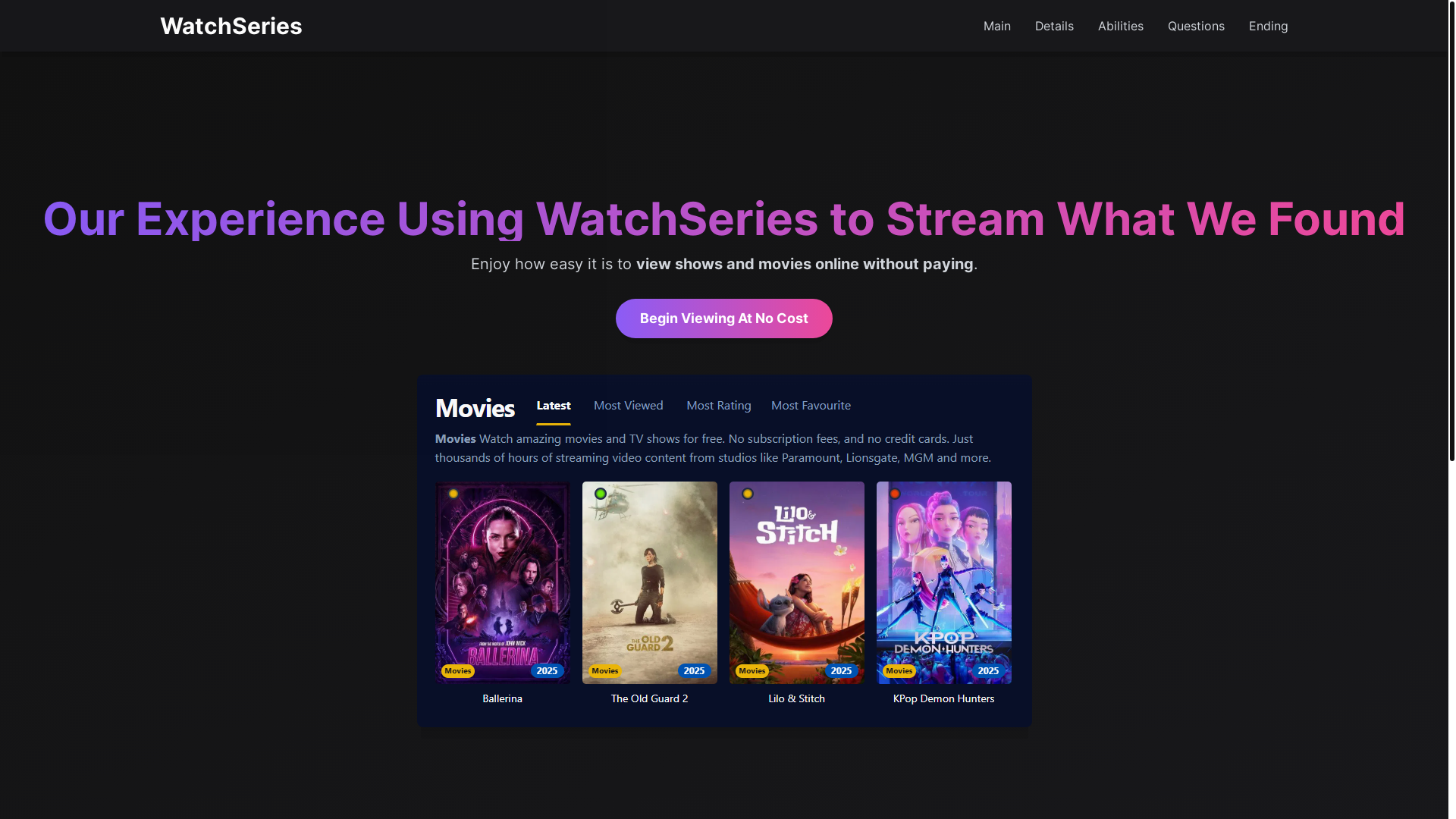 website screenshot of https://watchseries-p36c.pages.dev/