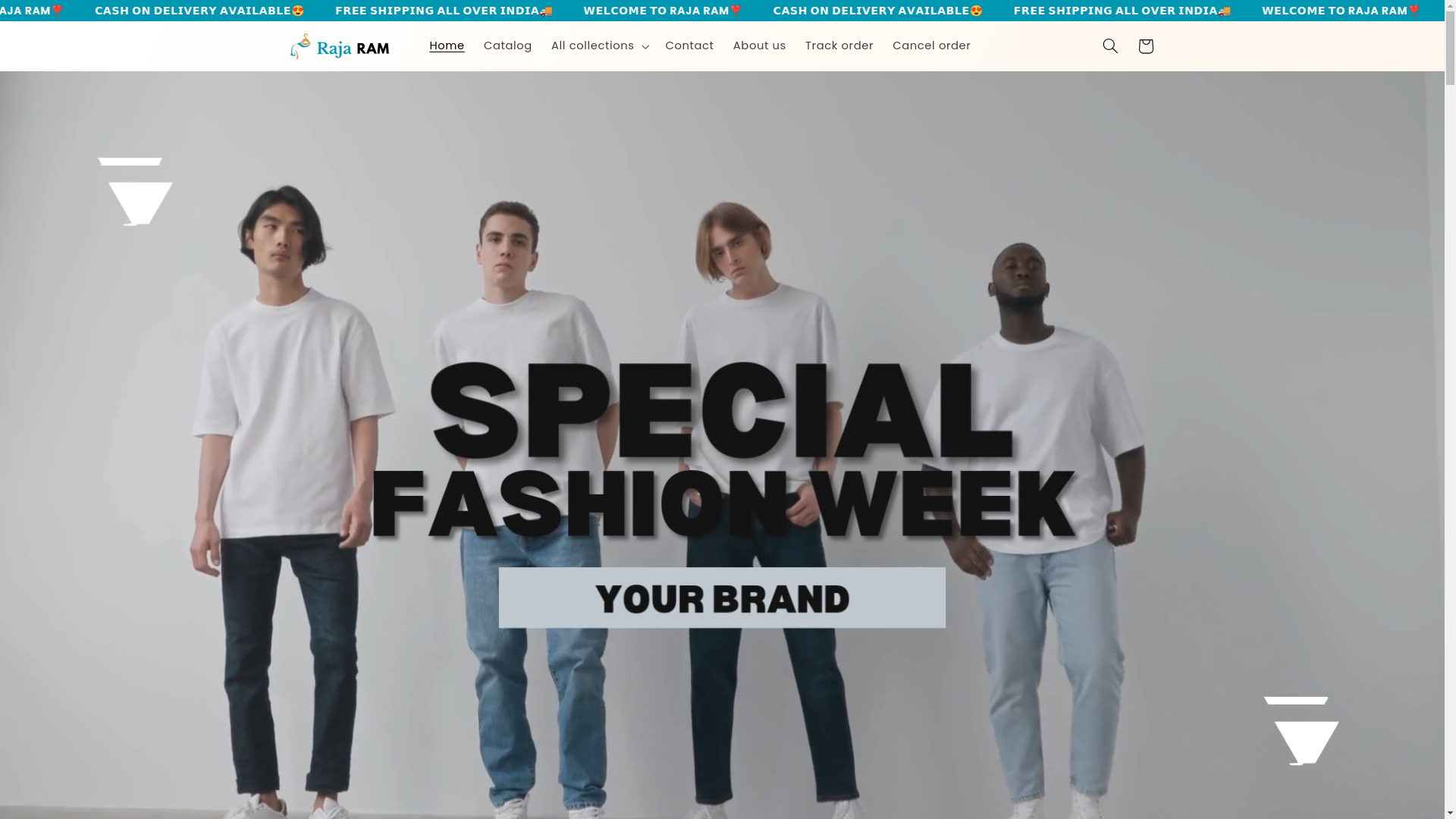website screenshot of https://rajaram.shop/