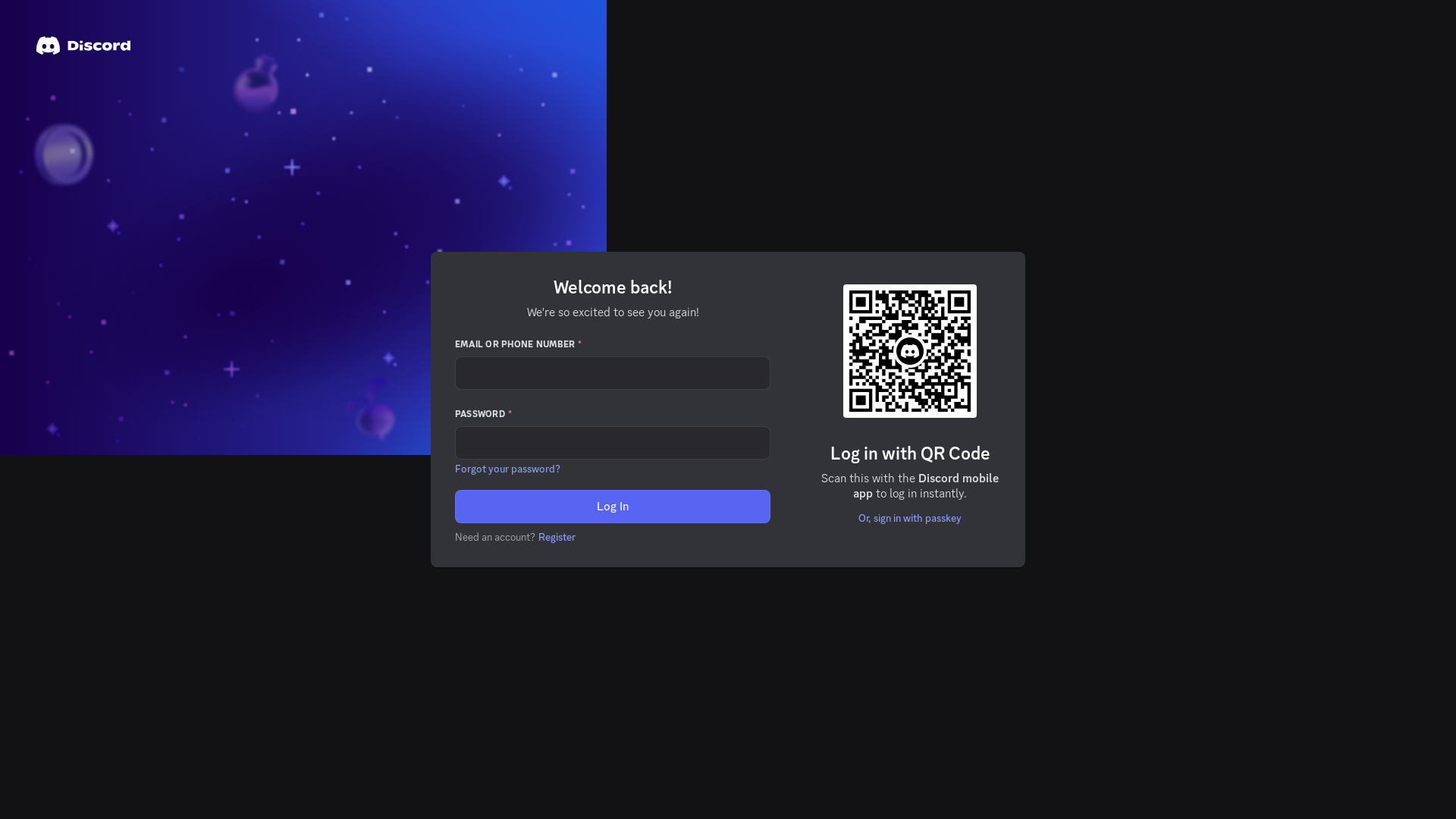 website screenshot of https://canary.discord.com/login