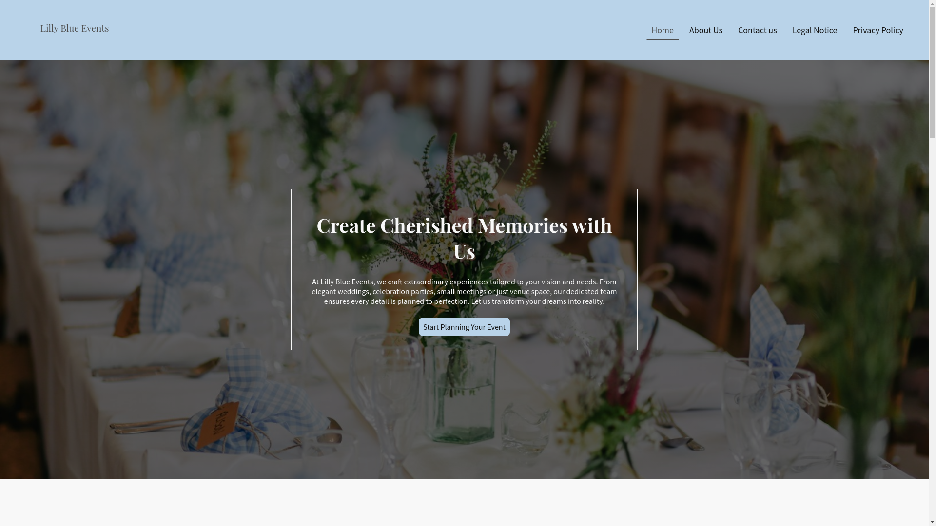 website screenshot of https://lilly-blueeventsco.uk/