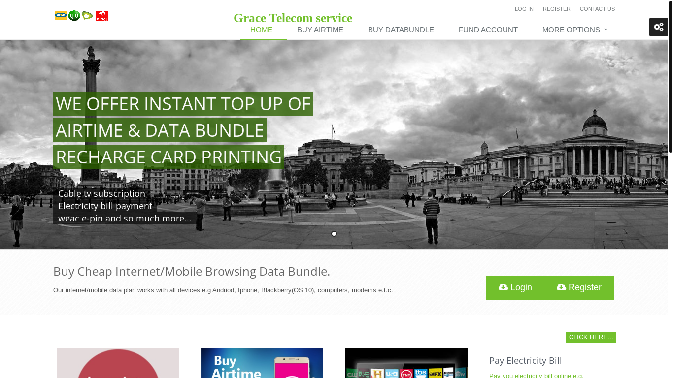 website screenshot of https://gracetelecomservice.com.ng/