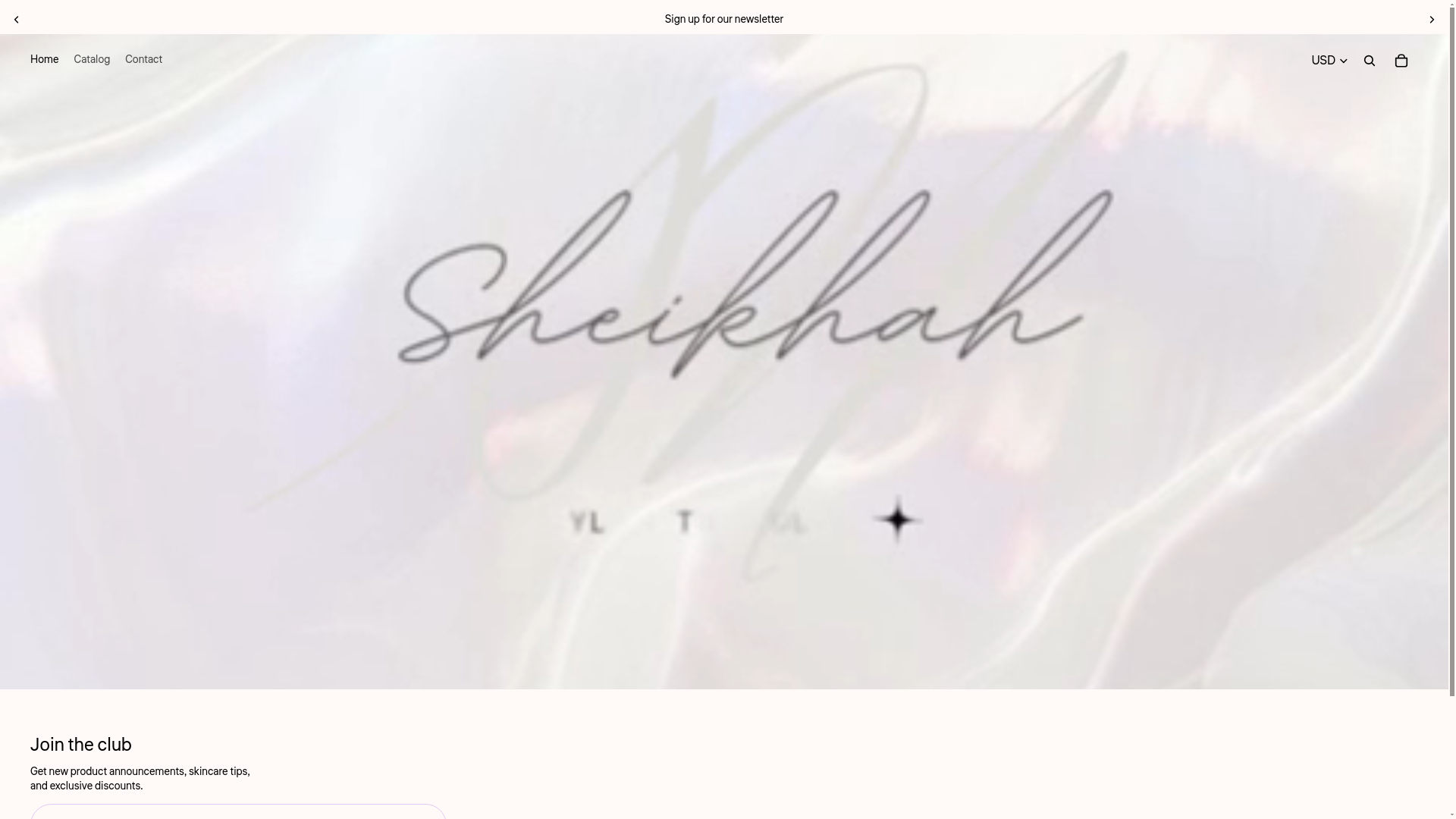website screenshot of https://sheikhah.co/