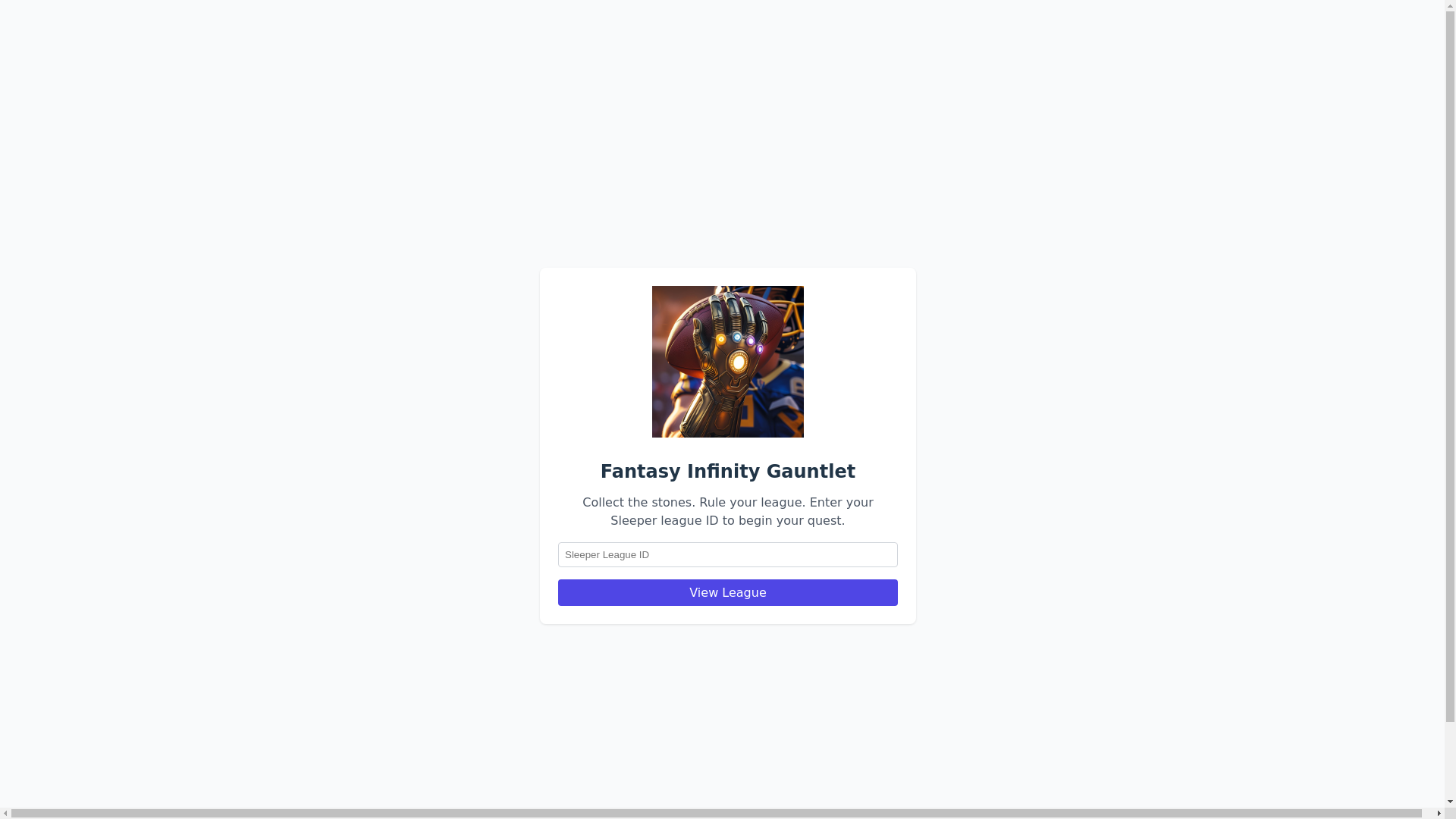 website screenshot of https://fantasygauntlet.app/
