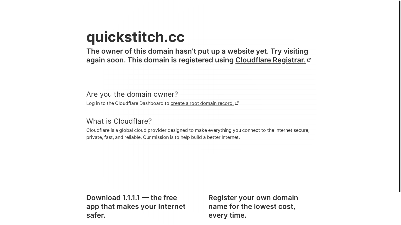 website screenshot of https://quickstitch.cc/