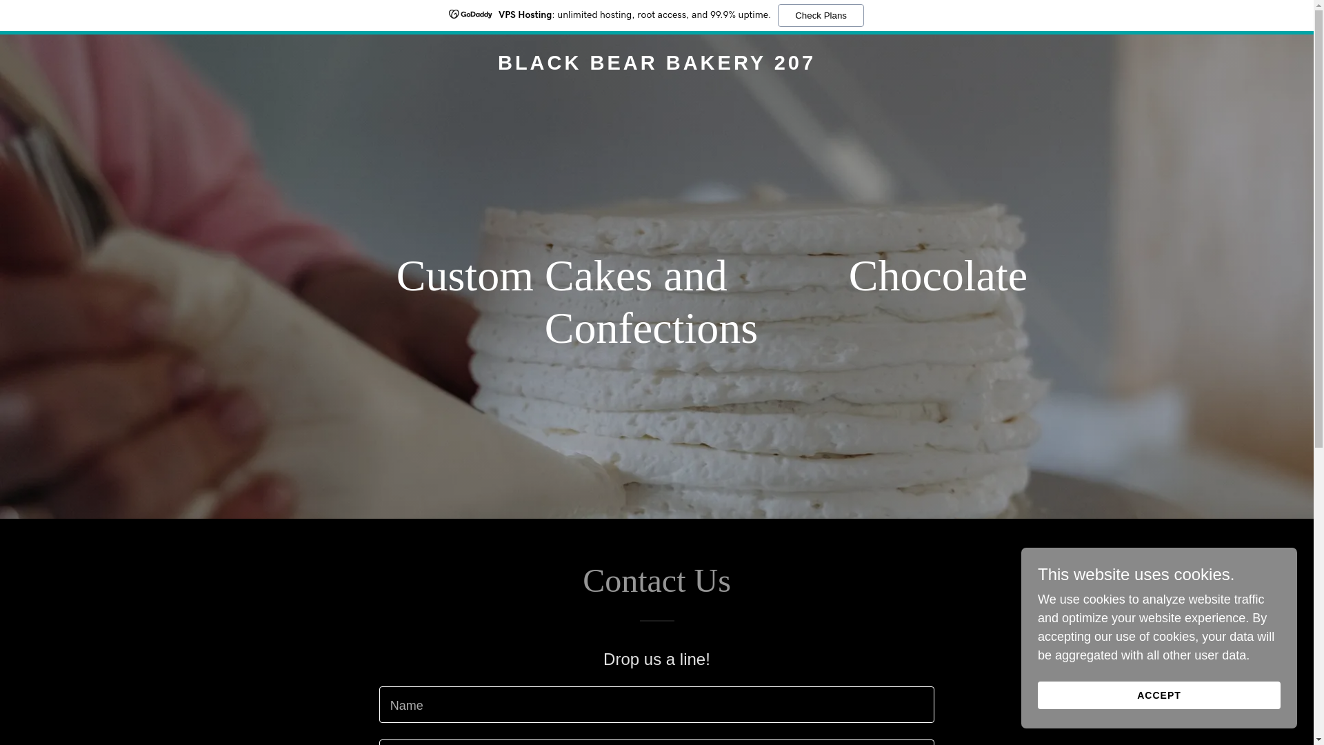 website screenshot of https://blackbearbakery207.com/