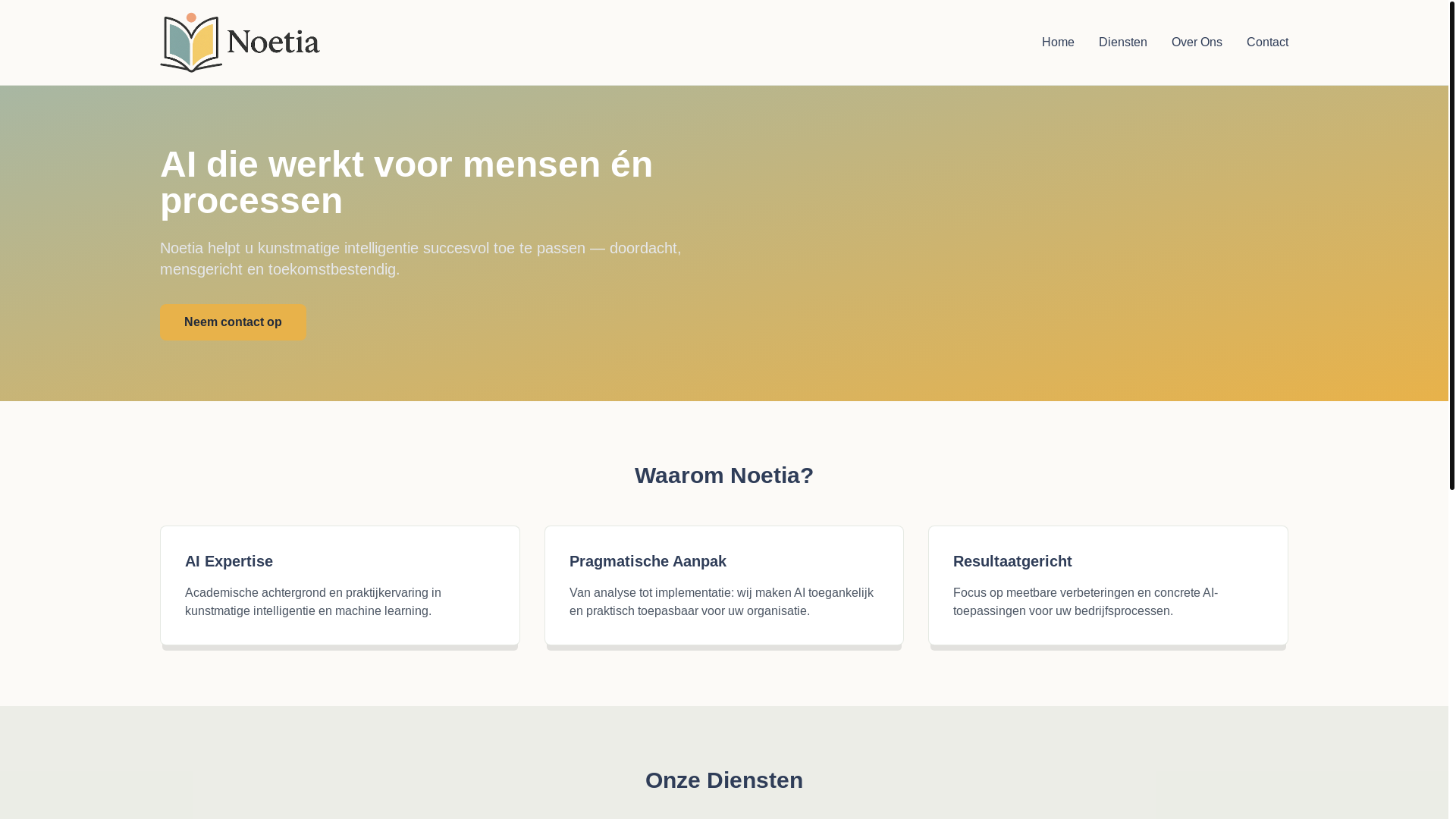 website screenshot of https://noetia.nl/