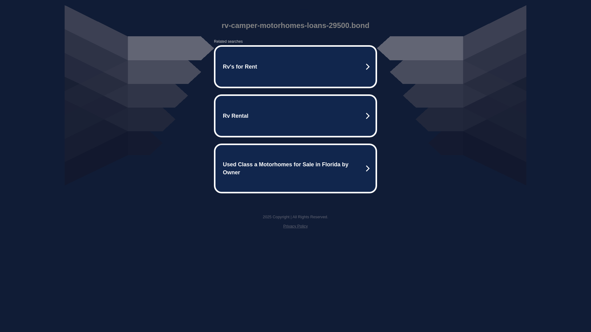 website screenshot of https://rv-camper-motorhomes-loans-29500.bond/