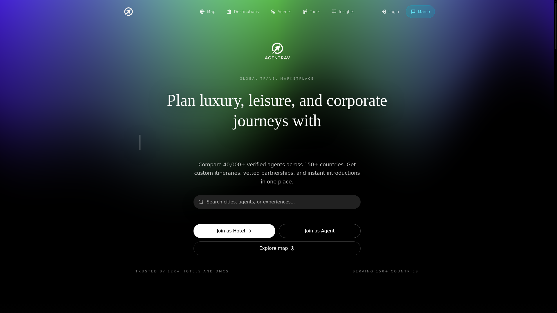 website screenshot of https://agentrav.com/