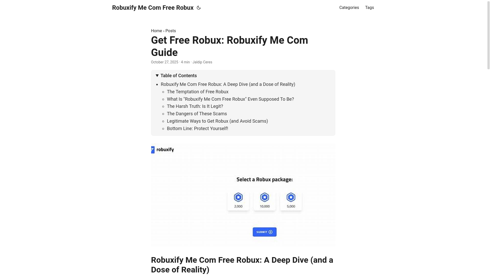website screenshot of https://robuxify-me-com-free-robux.pages.dev/