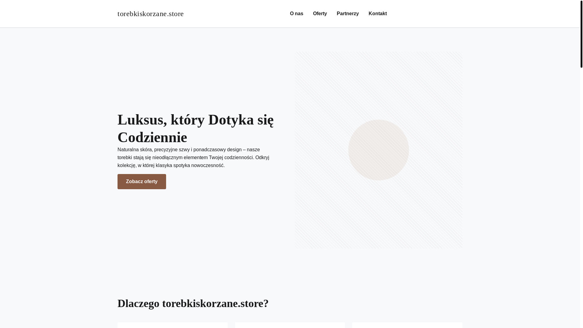 website screenshot of https://torebkiskorzane.store/