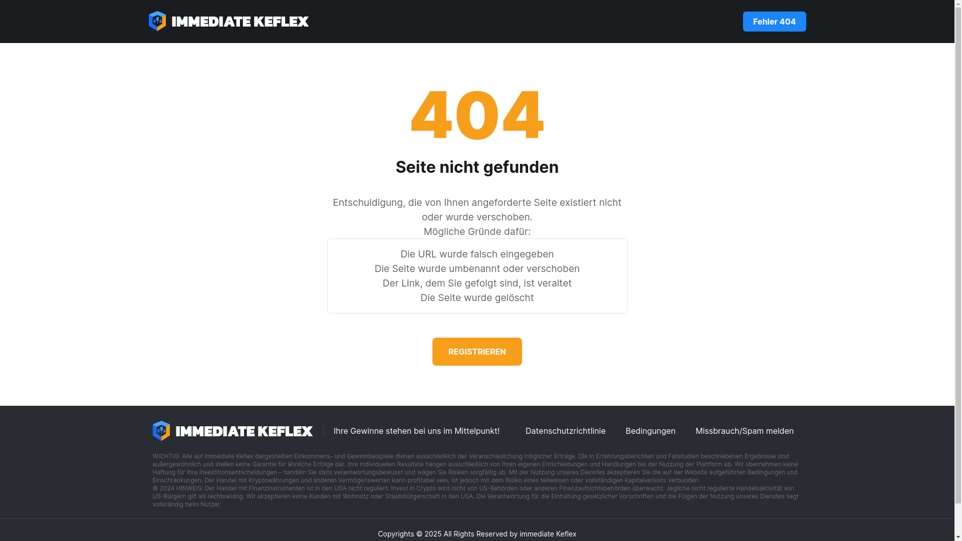 website screenshot of https://immediatekeflex.de/