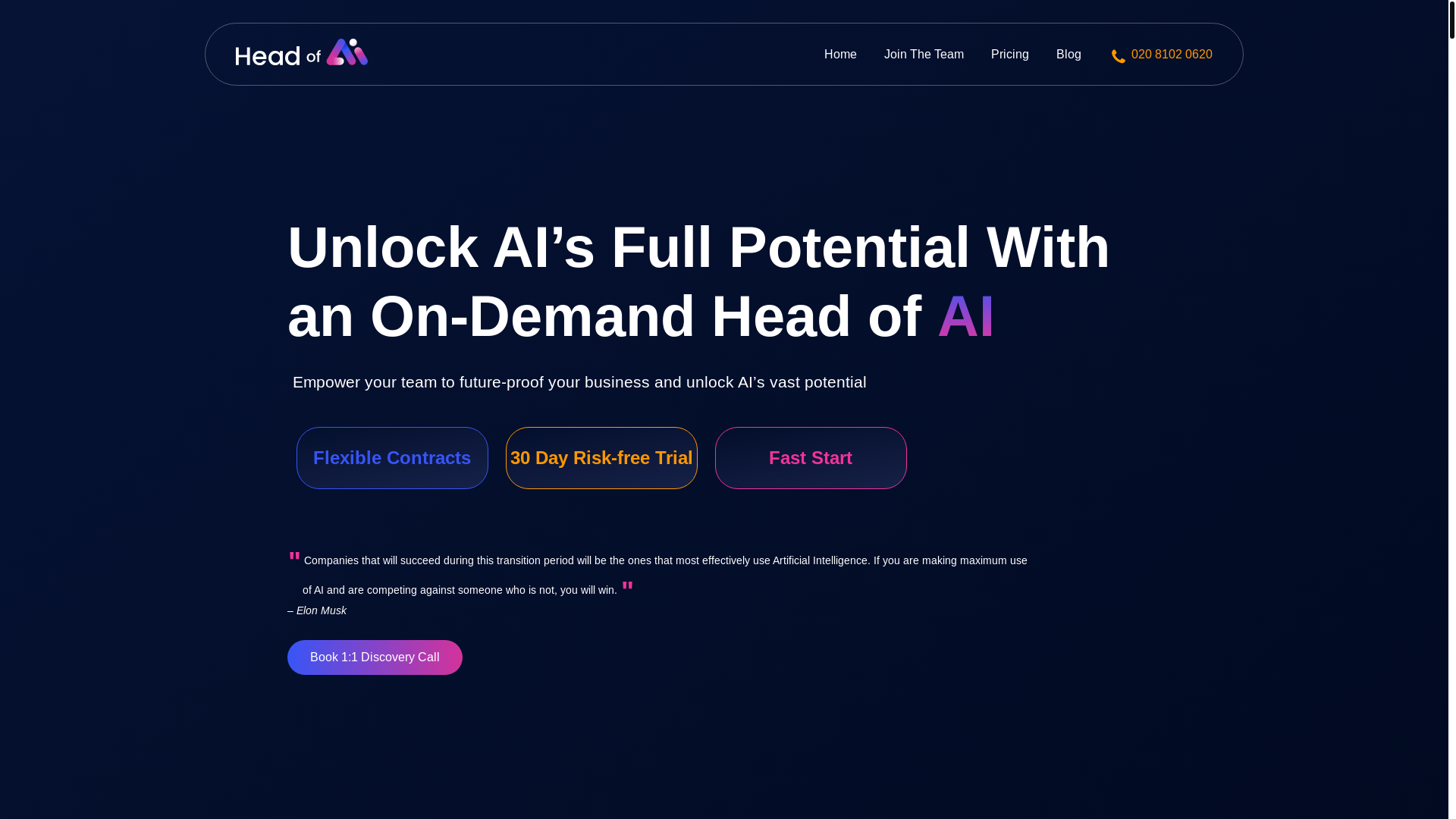 website screenshot of https://myheadofaiservices.co.uk/
