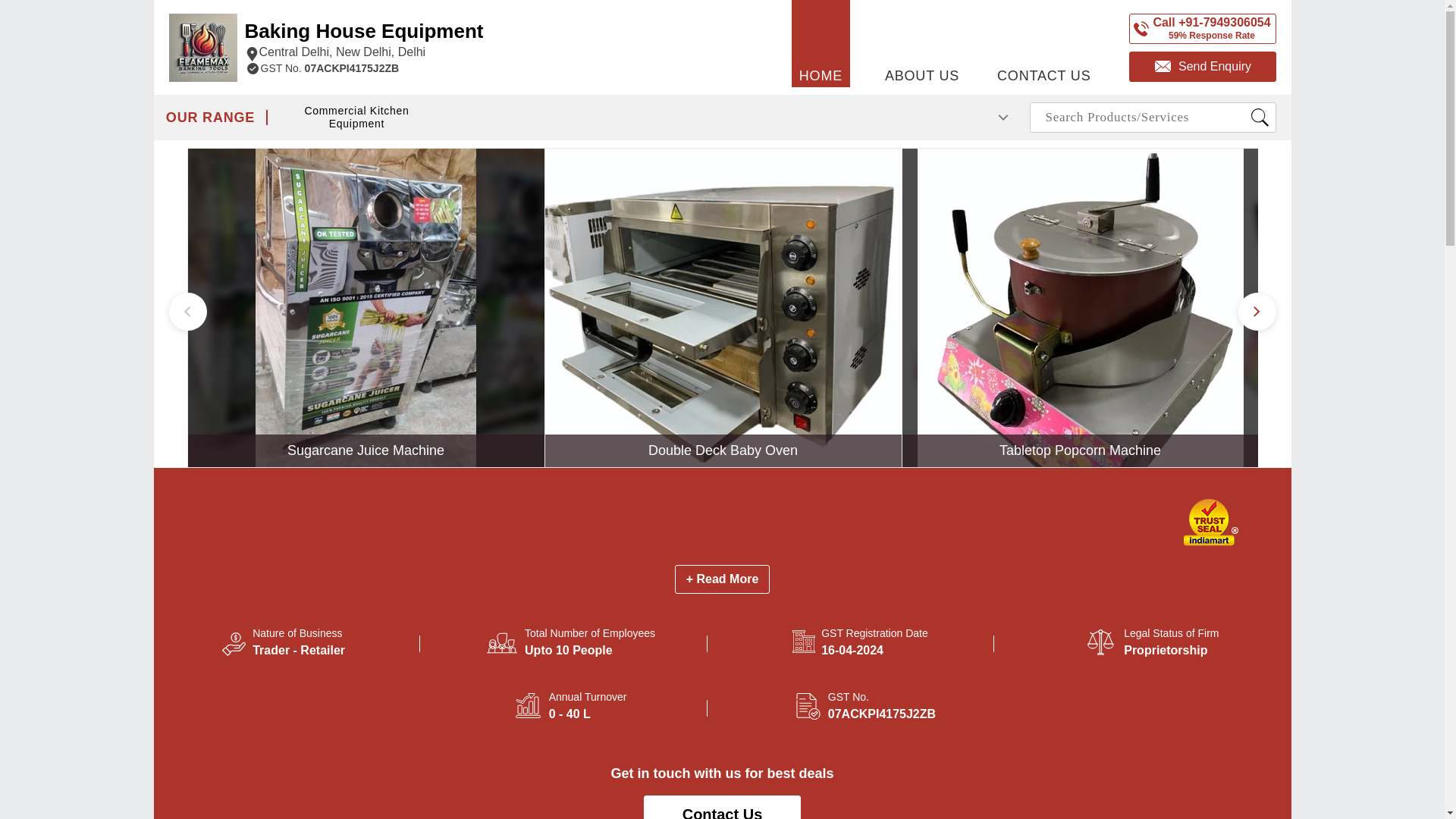 website screenshot of https://bakinghouseequipment.com/