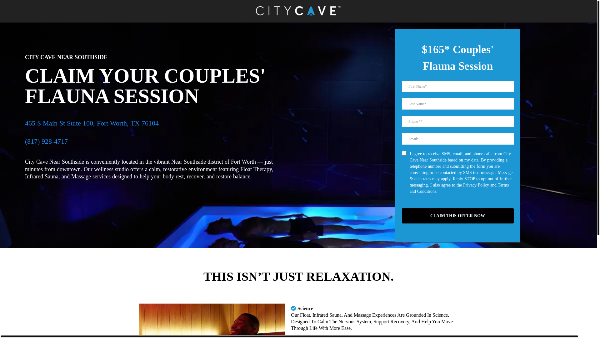 website screenshot of https://citycavenearsouthside.com/
