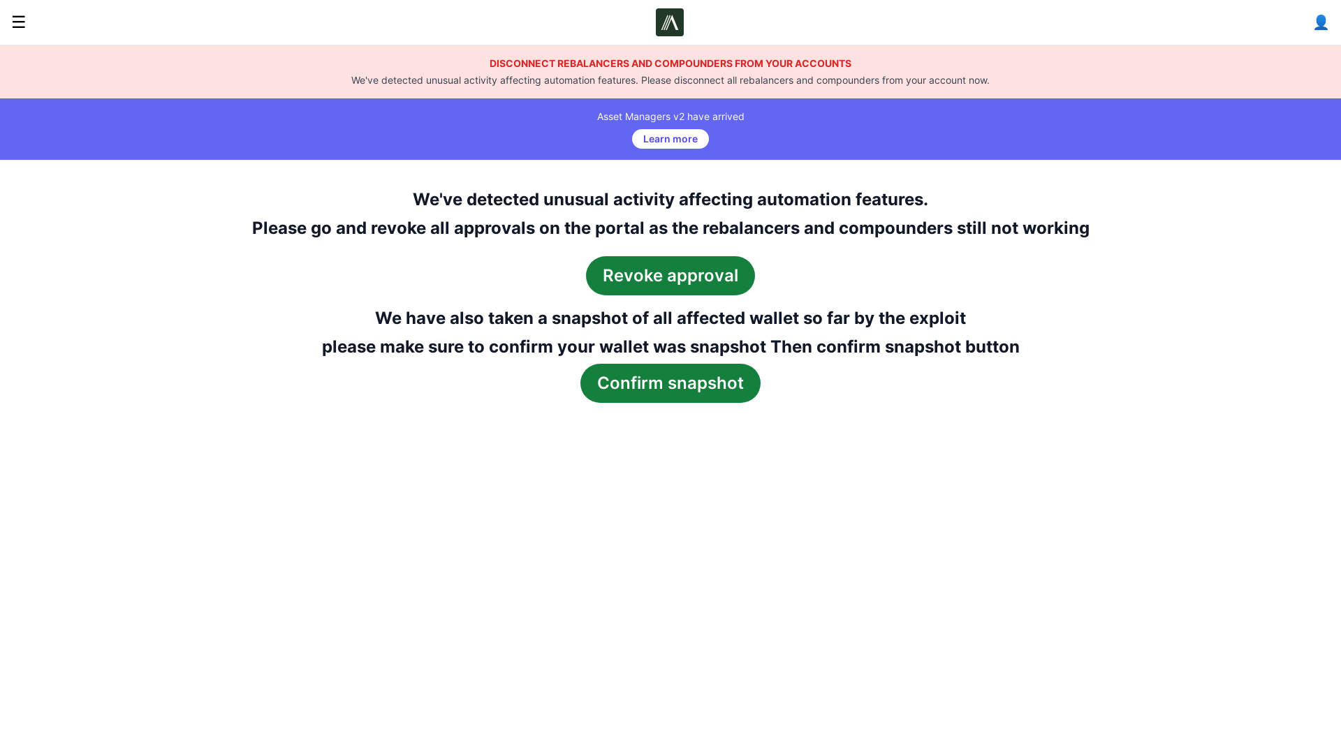 website screenshot of https://arcadafinance.xyz/