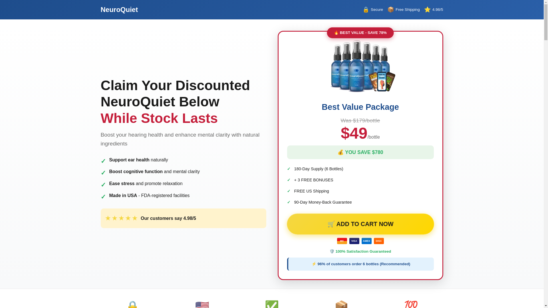 website screenshot of https://neuroquietoffer.online/