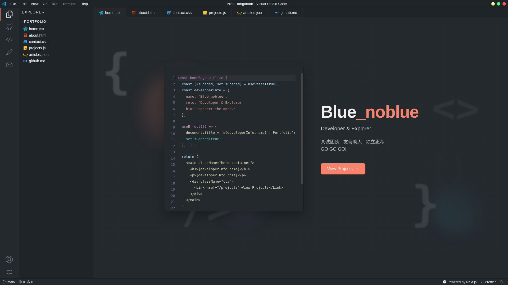 website screenshot of https://vscode-portfolio-cms.pages.dev/