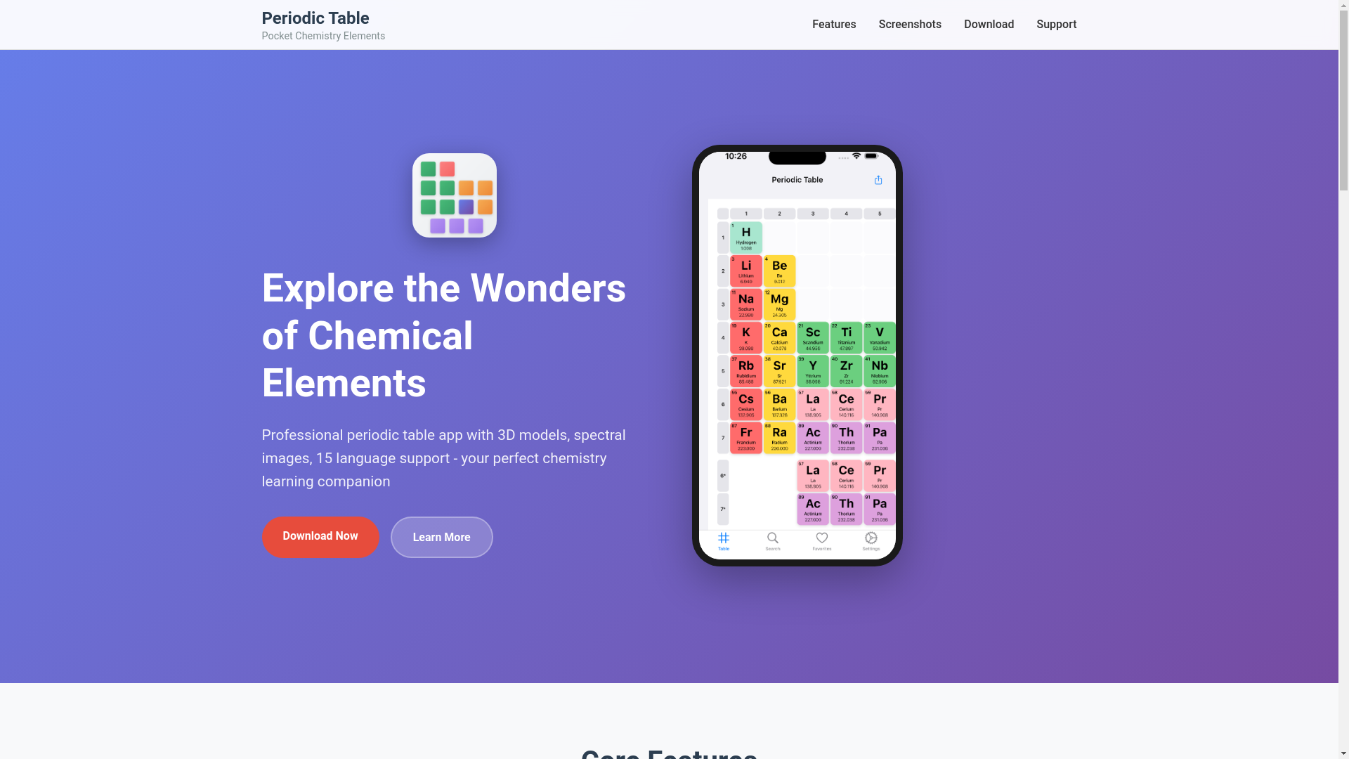 website screenshot of https://periodictable-e8q.pages.dev/