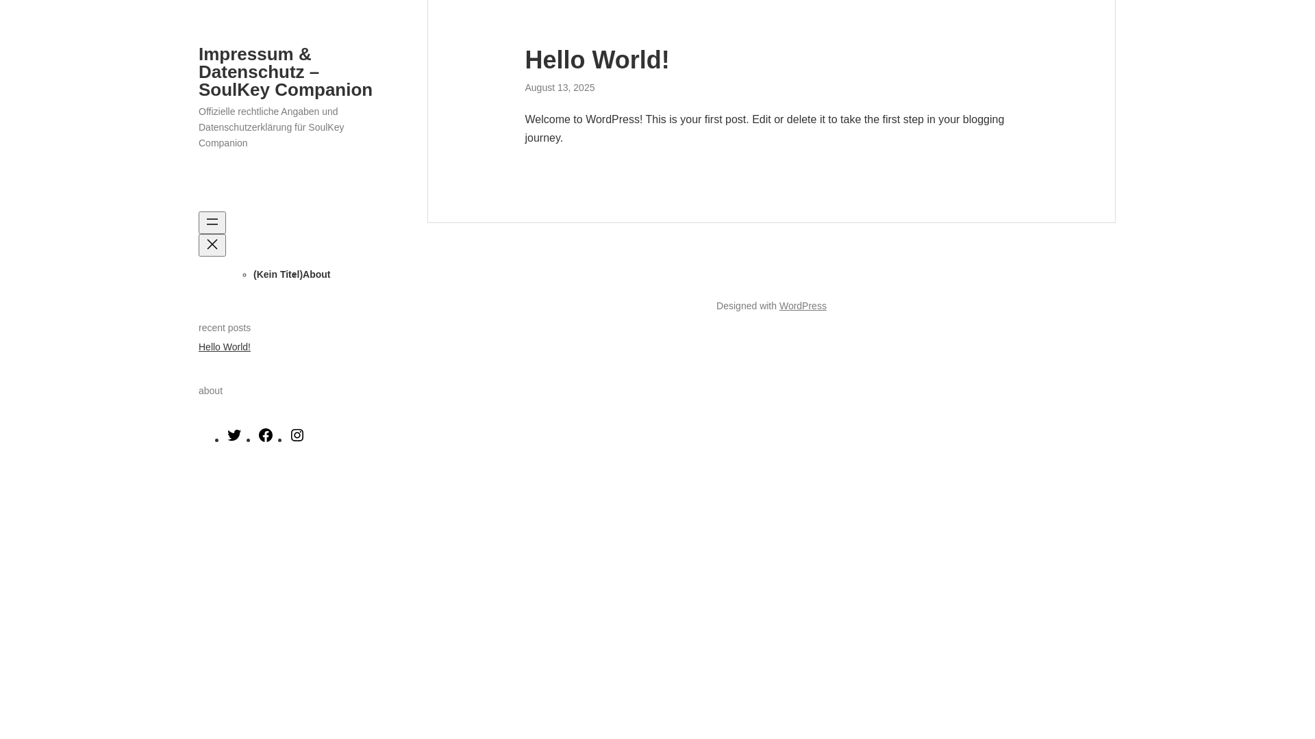 website screenshot of https://soulkeyimpressum.com/