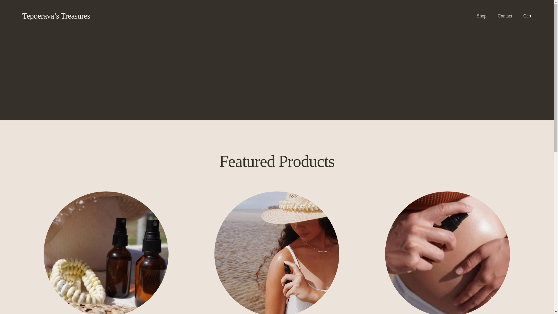 website screenshot of https://tepoeravastreasures.com/