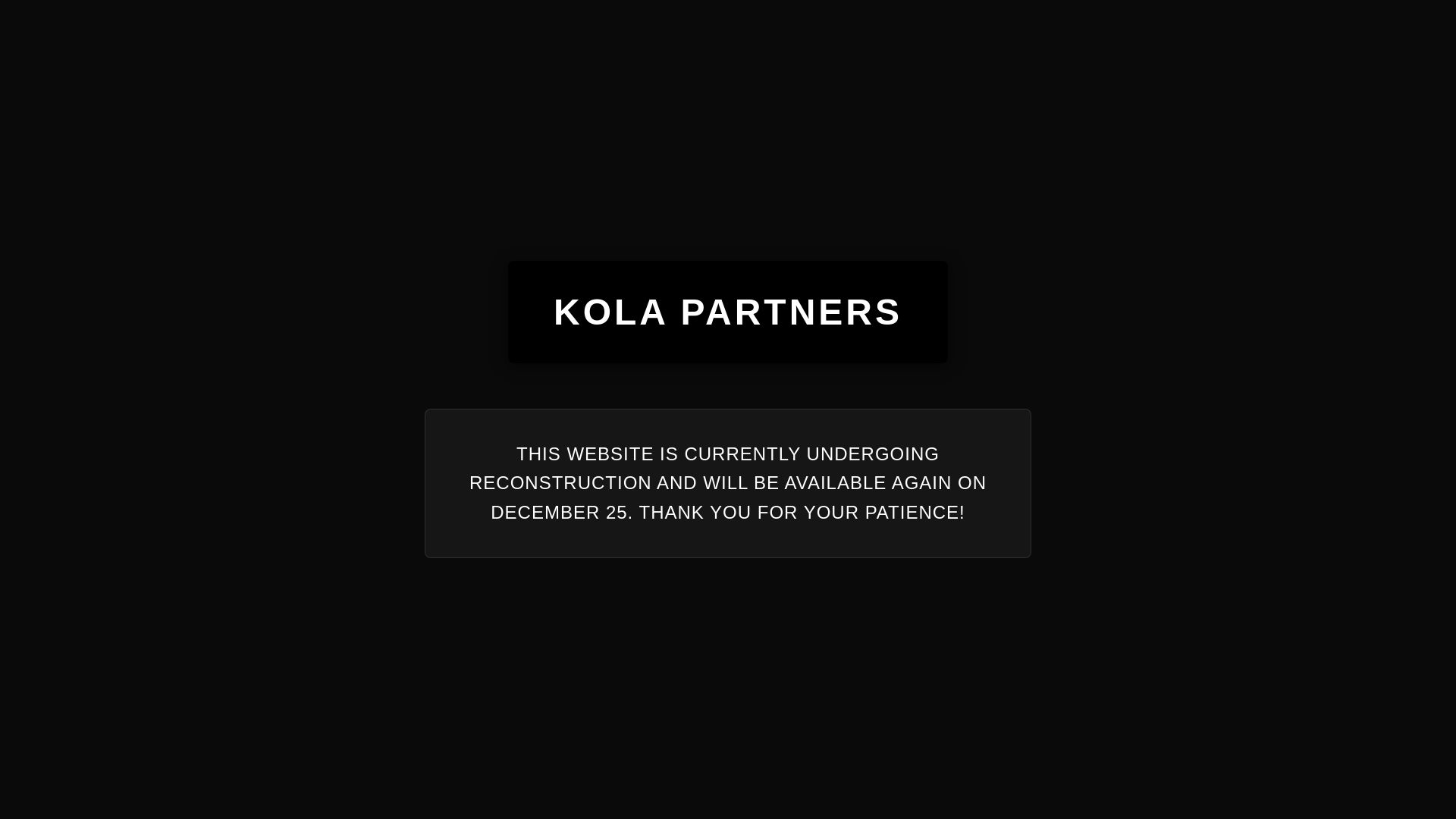 website screenshot of https://kolapartners.io/