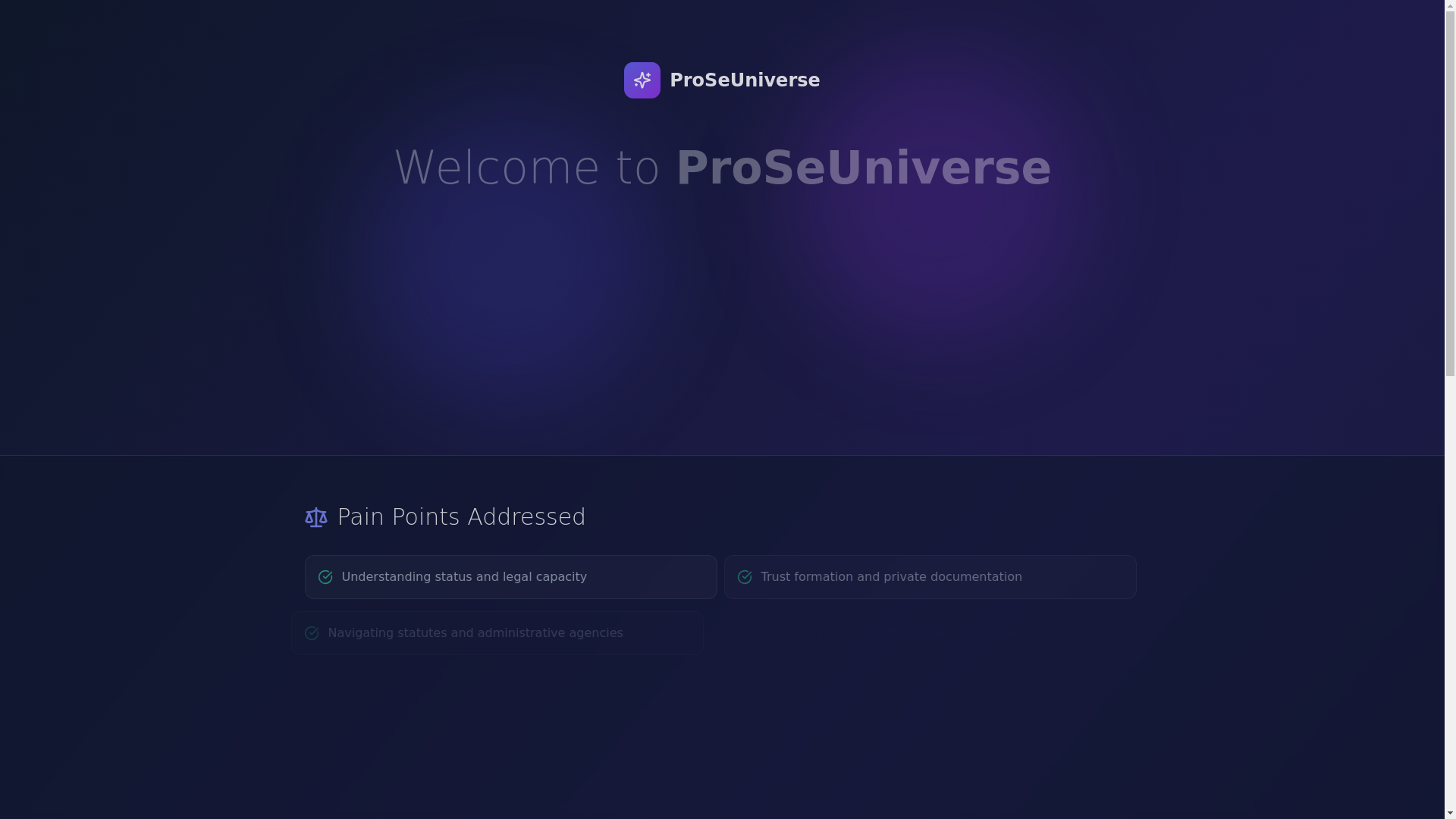 website screenshot of https://proseuniverse.com/