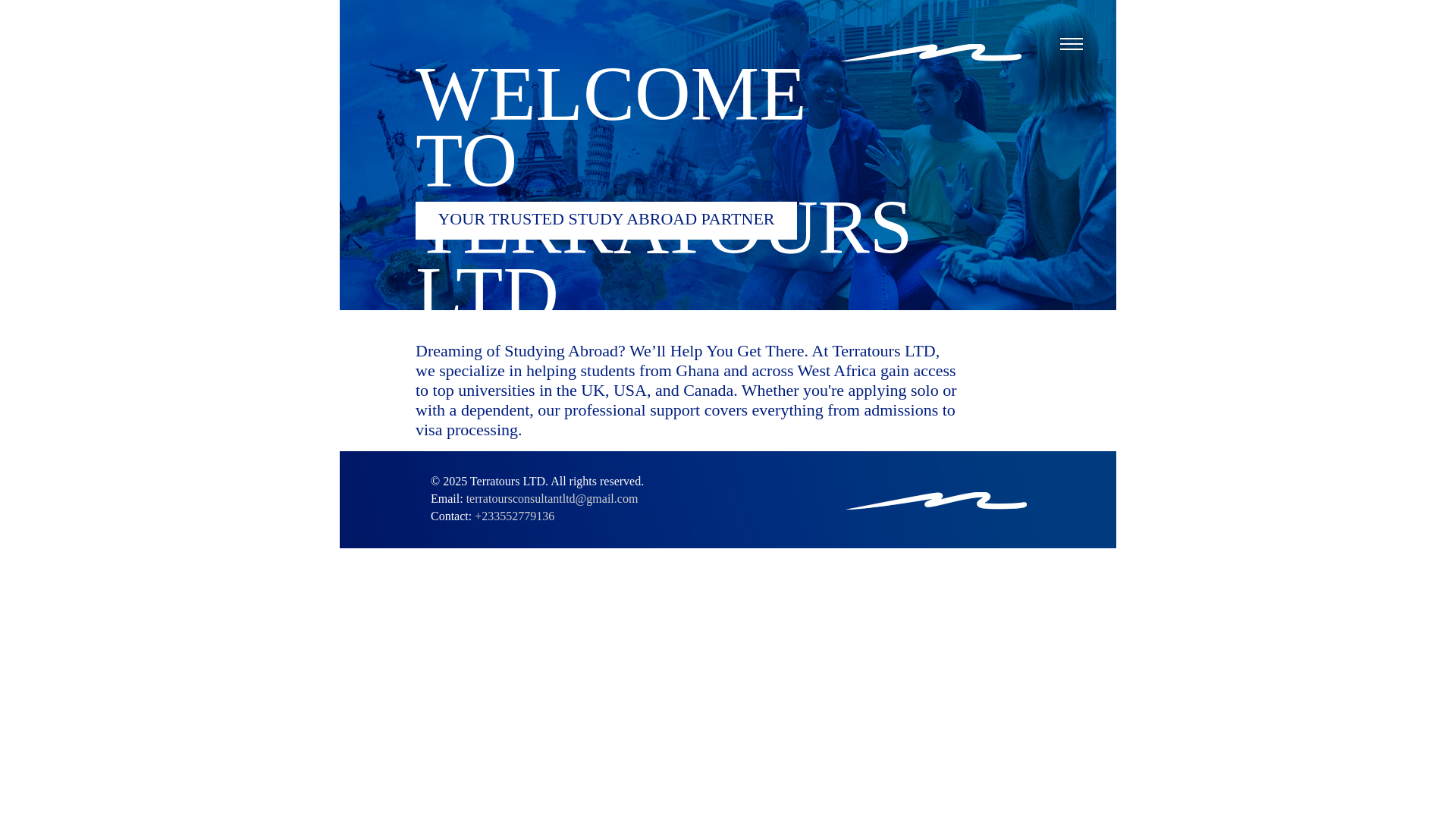 website screenshot of https://terratoursltd.com/