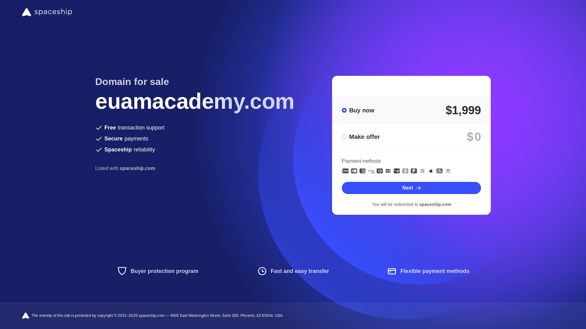website screenshot of https://euamacademy.com/