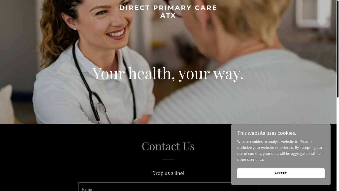 website screenshot of https://directprimarycareatx.com/