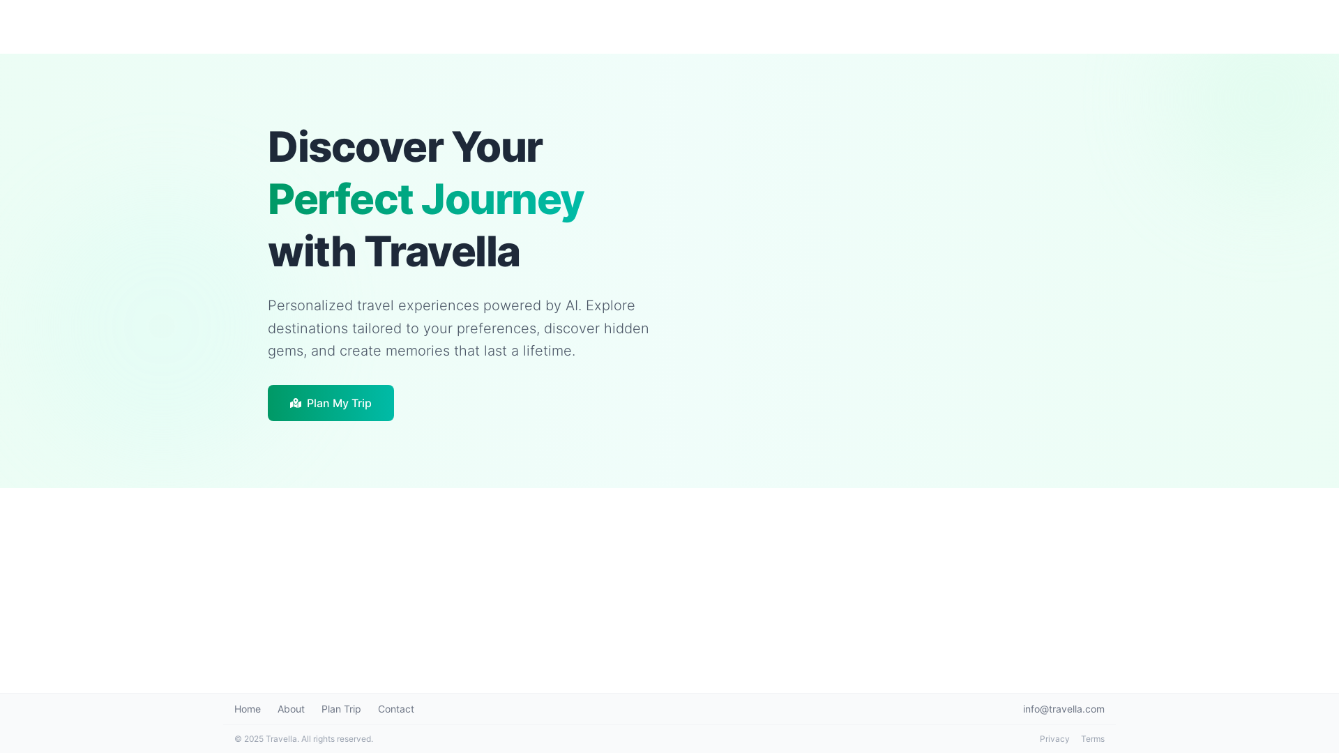 website screenshot of https://travellai.me/