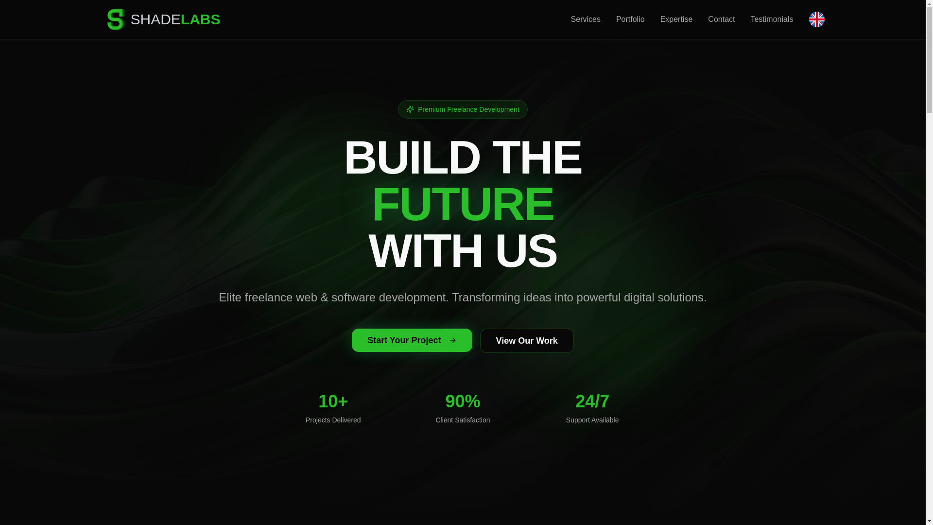 website screenshot of https://shadelabs.fr/