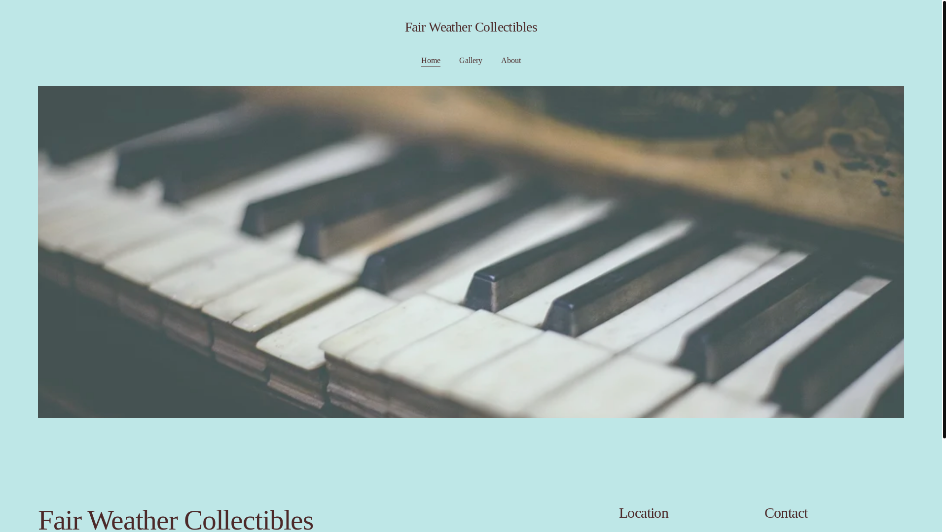 website screenshot of https://fairweathercollectibles.com/