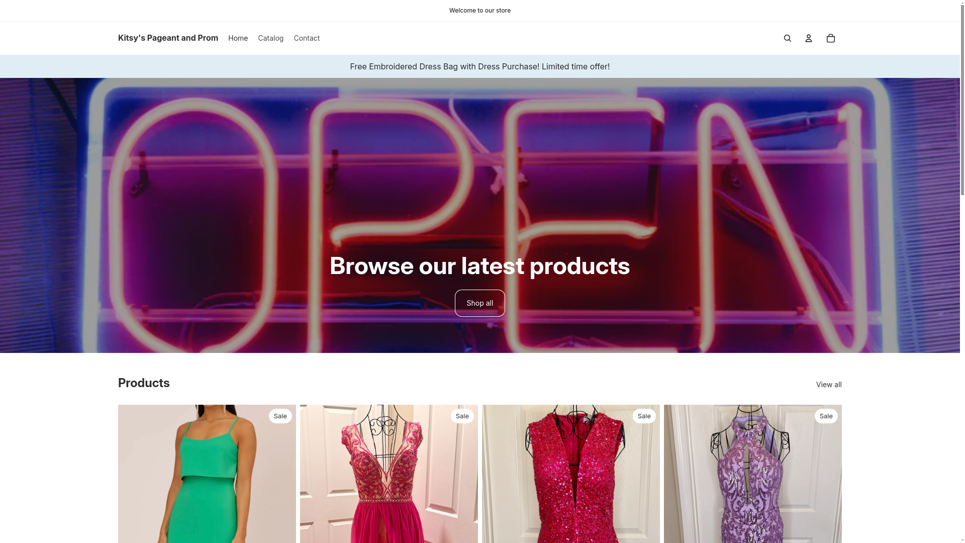 website screenshot of https://kitsyspageantandprom.com/