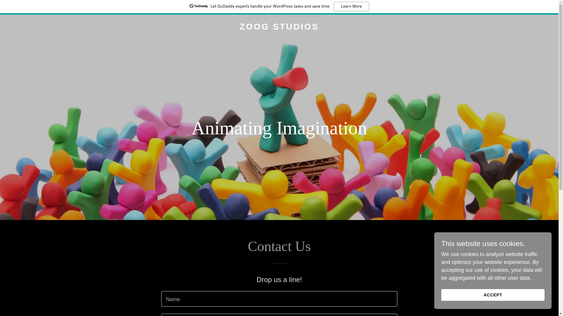 website screenshot of https://zoogstudios.com/