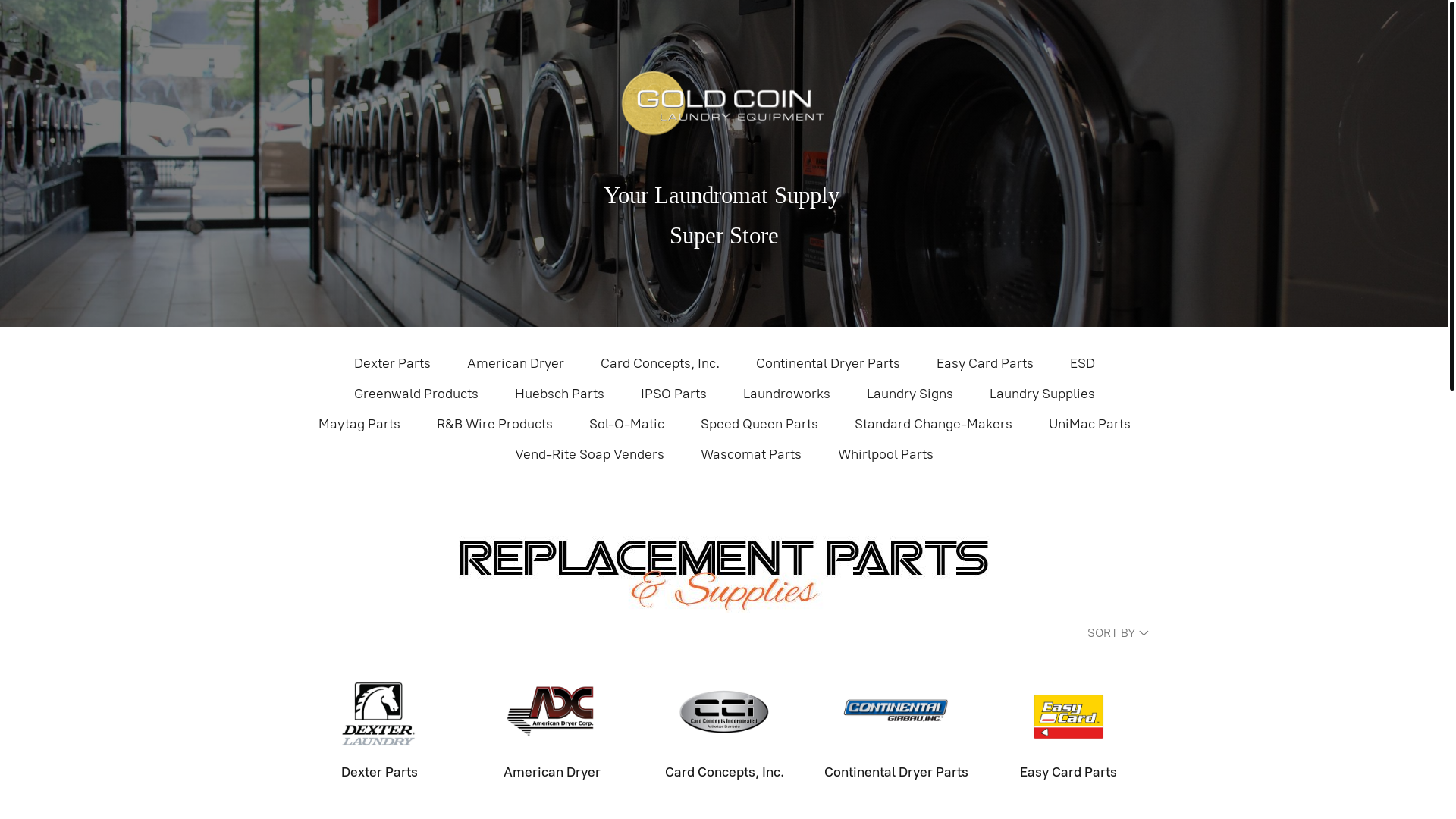 website screenshot of https://goldcoinlaundryparts.com/