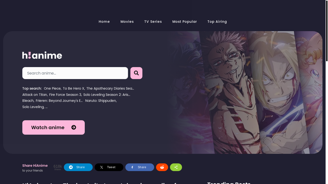 website screenshot of https://hianime.to/