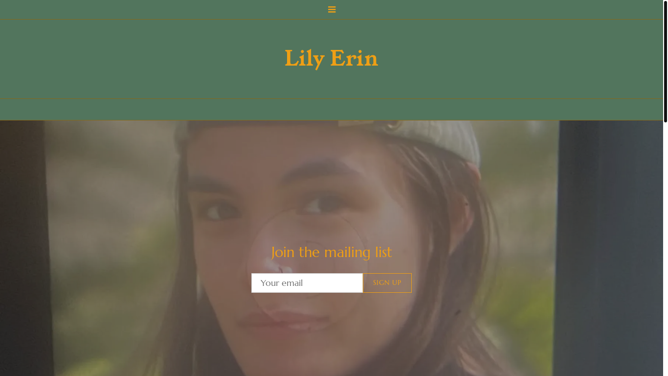 website screenshot of https://lilyerinmusic.com/