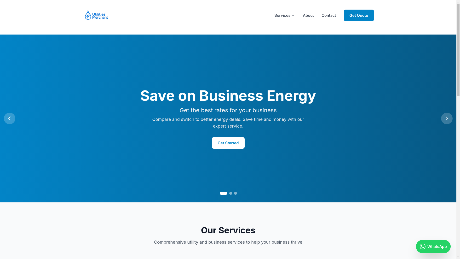 website screenshot of https://utilitiesmerchant.co.uk/