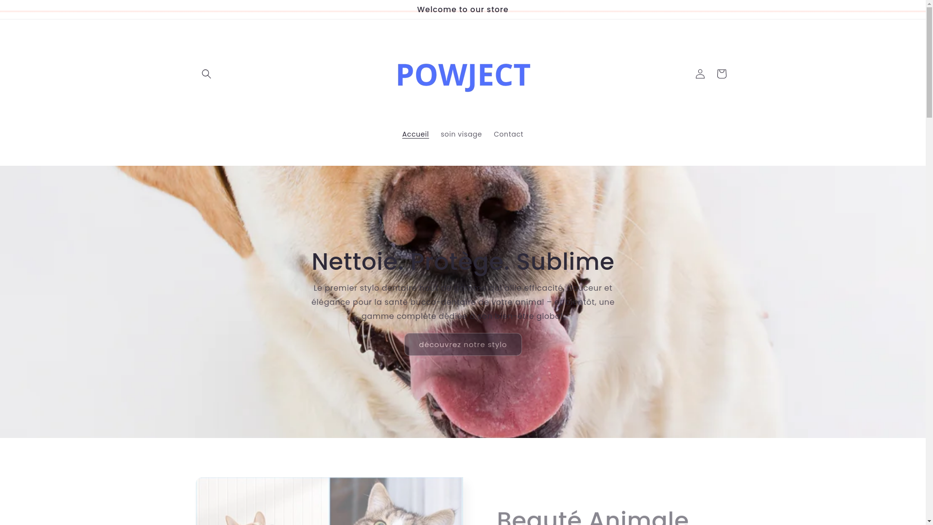 website screenshot of https://powjectpets.com/