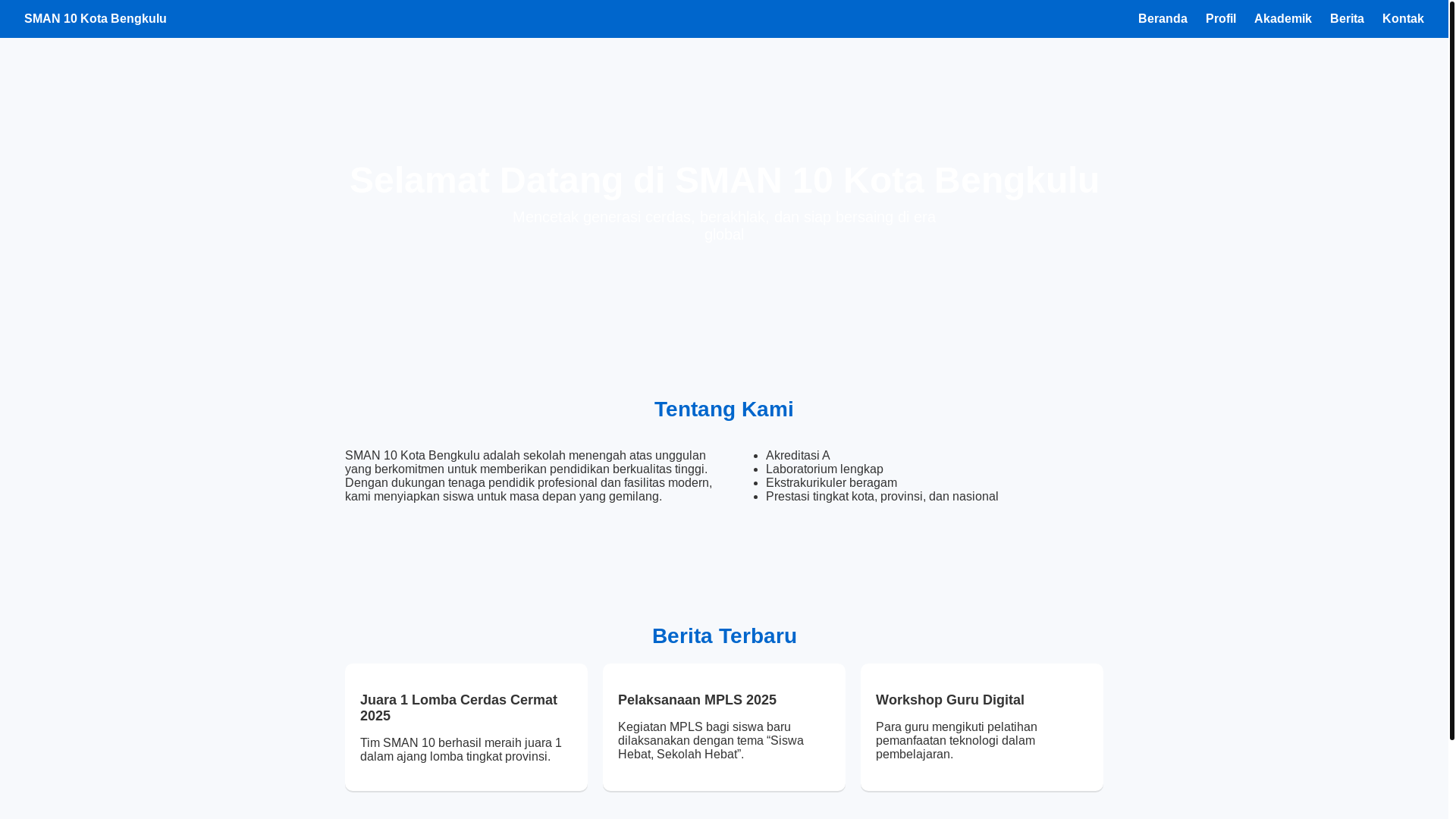 website screenshot of https://sman10kotabengkulu.pages.dev/