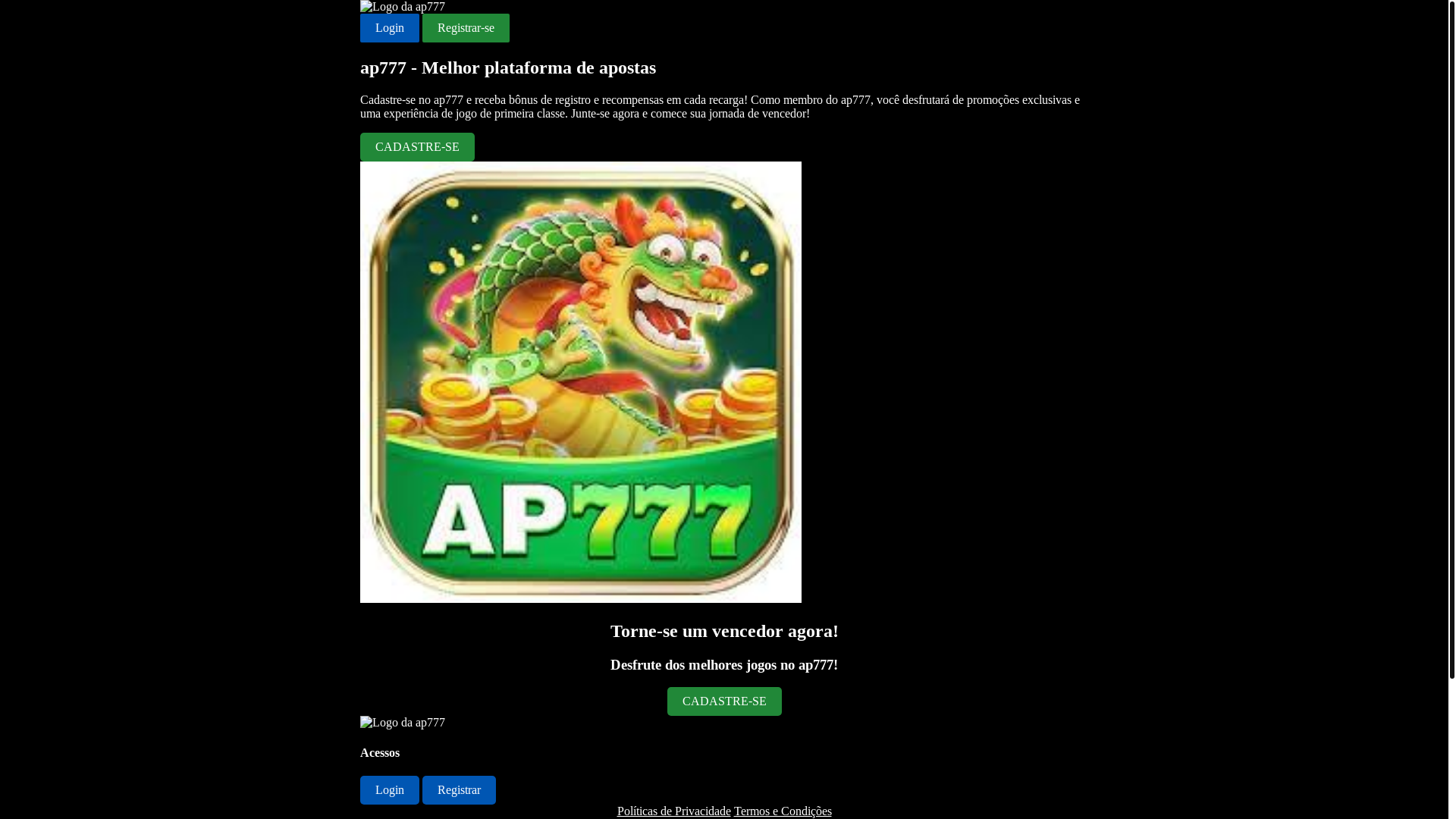 website screenshot of https://ap777plataforma.com/
